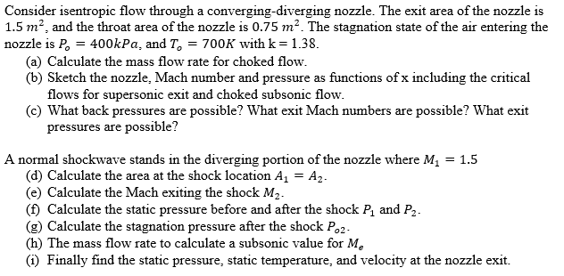 Solved Consider Isentropic Flow Through A