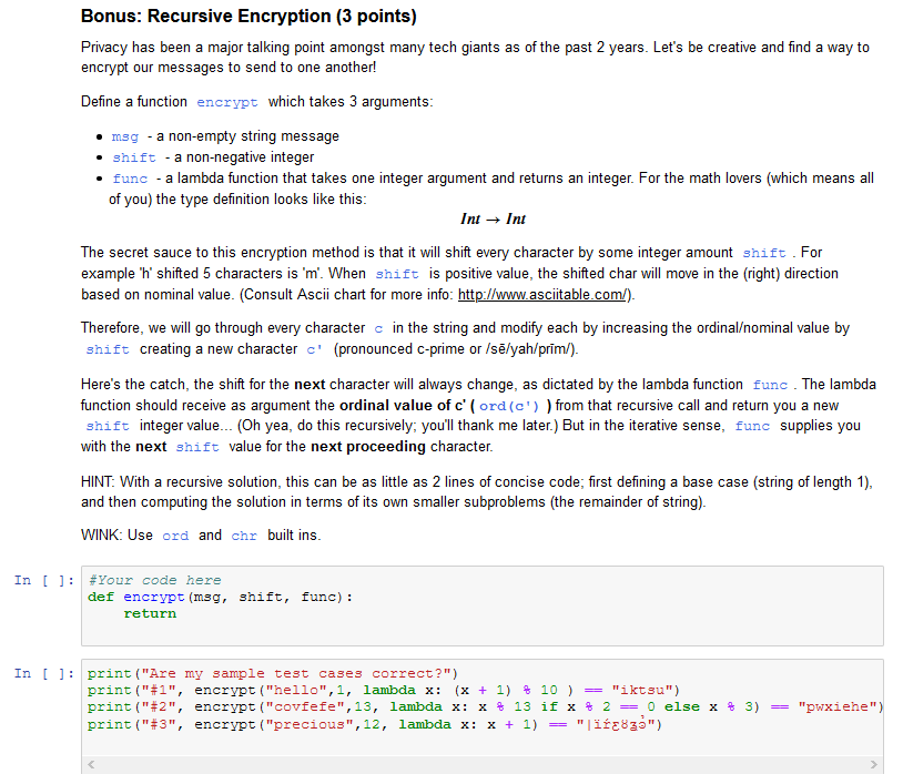 Solved Bonus: Recursive Encryption (3 points) Privacy has | Chegg.com