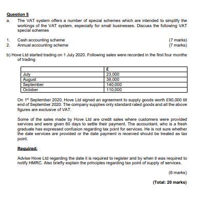 Solved Question 5 a. The VAT system offers a number of | Chegg.com