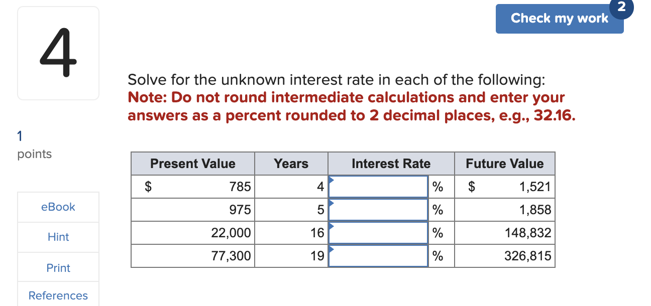 Solved Solve For The Unknown Interest Rate In Each Of The | Chegg.com