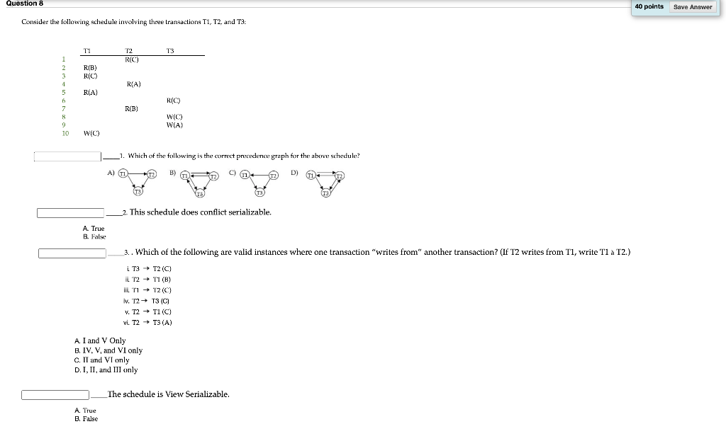 Solved Question 8 40 points Save Answer Consider the | Chegg.com