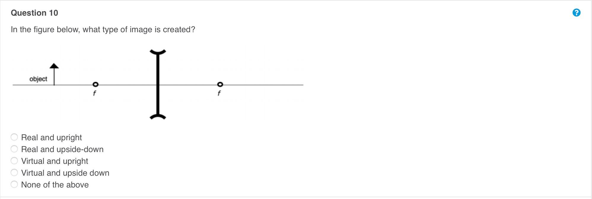 Solved Question 10 In the figure below, what type of image | Chegg.com
