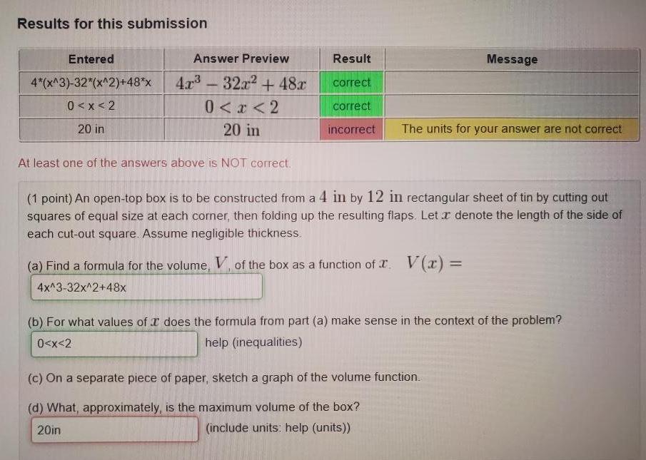 Solved Results for this submission Entered Answer Preview | Chegg.com