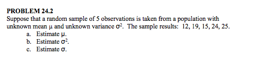 Solved PROBLEM 24.2 Suppose that a random sample of 5 | Chegg.com