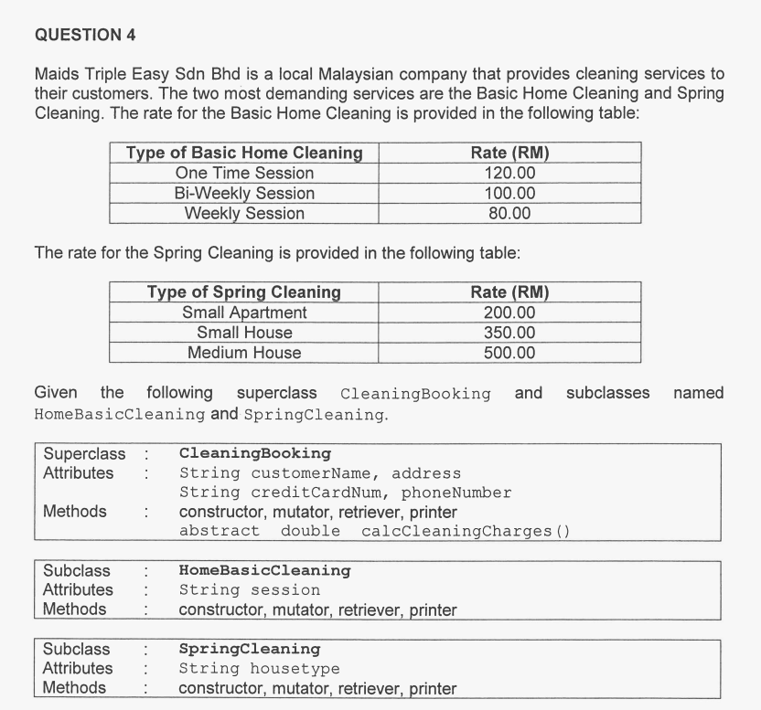 Solved Question 4 Maids Triple Easy Sdn Bhd Is A Local Ma Chegg Com