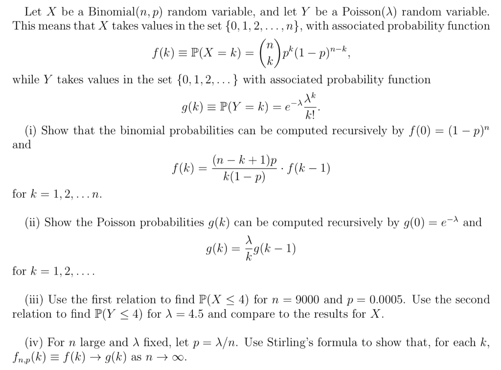 Solved Let X be a Binomial(n,p) random variable, and let Y | Chegg.com