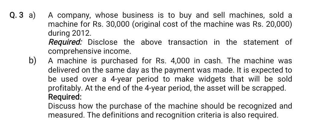 Solved Q. 3 A) B) A Company, Whose Business Is To Buy And | Chegg.com ...