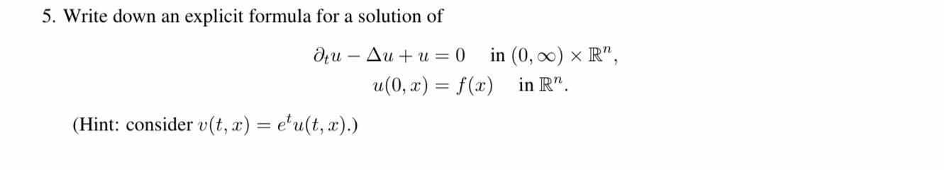 Solved 5. Write down an explicit formula for a solution of | Chegg.com