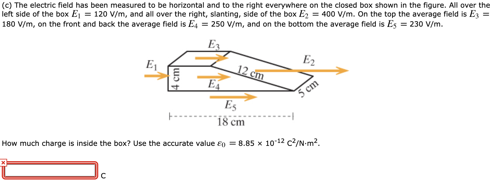 Solved (c) The Electric Field Has Been Measured To Be | Chegg.com