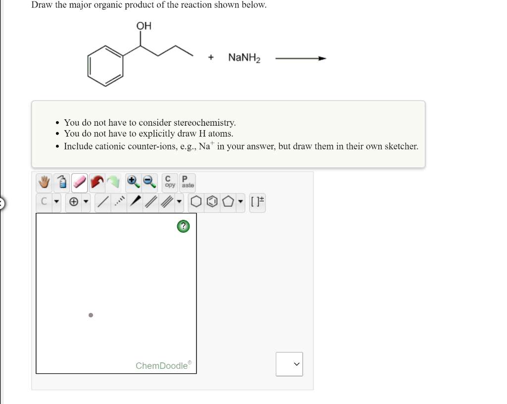 Solved Draw the major organic product of the reaction shown