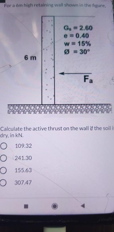solved-for-a-6m-high-retaining-wall-shown-in-the-figure-g3-chegg