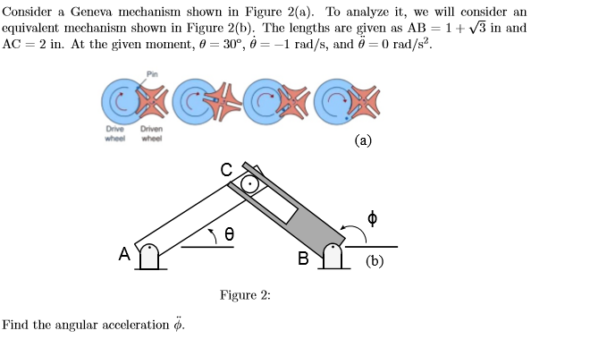 Solved Consider A Geneva Mechanism Shown In Figure 2(a). To | Chegg.com