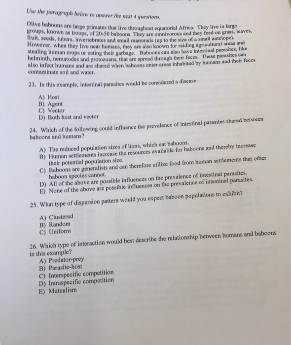 Solved: Use The Paragraph Below To Answer The Next 4 Quest... | Chegg.com