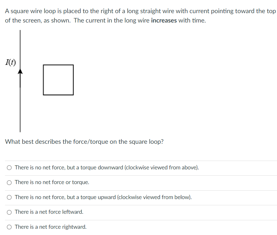 Solved A square wire loop is placed to the right of a long | Chegg.com