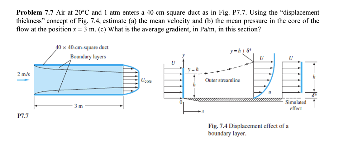 Solved Problem 7.7 Air at 20∘C and 1 atm enters a 40 | Chegg.com
