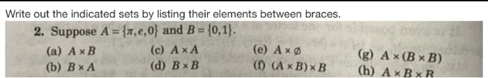 Solved Write out the indicated sets by listing their | Chegg.com