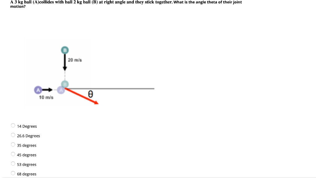 Solved A 3 Kg Ball (A)collides With Ball 2 Kg Ball (B) At | Chegg.com