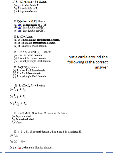 Solved If R 2 0 9 P 6 Rthen A Gis Irreducible In R Chegg Com