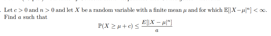 Solved Let c> 0 and n > 0 and let X be a random variable | Chegg.com