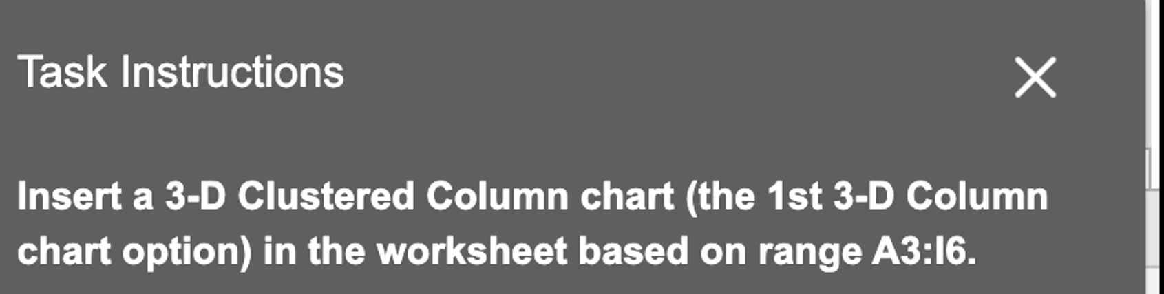 Solved Insert A 3 D Clustered Column Chart The 1st 3 D