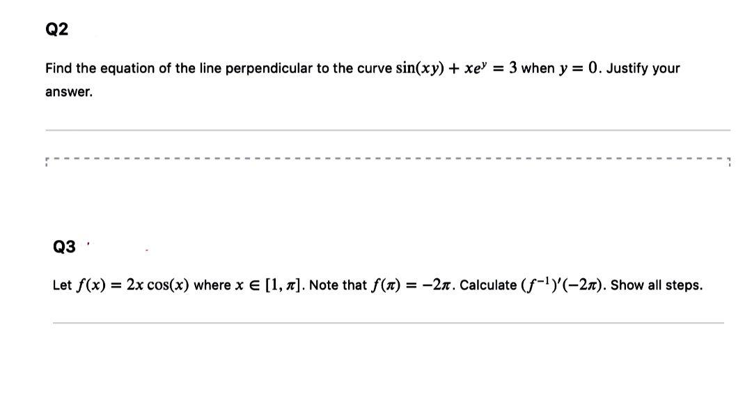 Solved Find the equation of the line perpendicular to the | Chegg.com