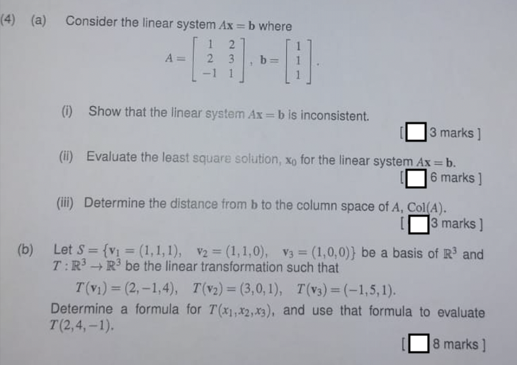 Solved (a) Consider the linear system Ax=b where | Chegg.com