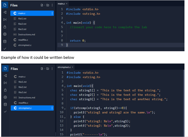 Solved Write a program to compare two files, printing the | Chegg.com