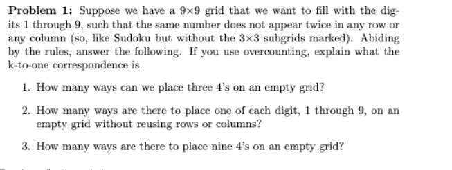 Solved Problem 1: Suppose We Have A 9x9 Grid That We Want To 