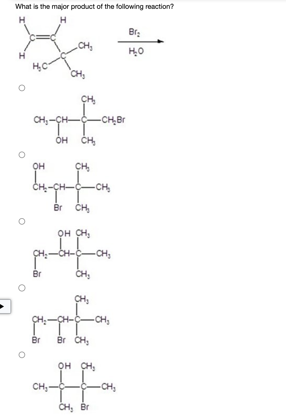 Solved What is the major product of the following reaction? | Chegg.com