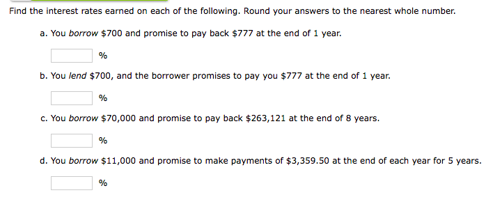 Solved Find The Interest Rates Earned On Each Of The | Chegg.com