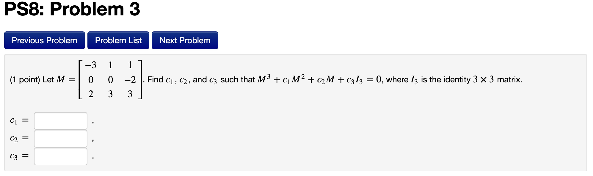 Solved PS8: Problem 2 Previous Problem Problem List Next | Chegg.com