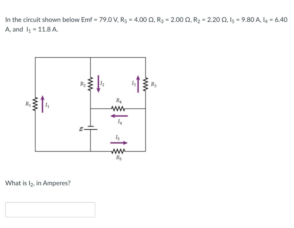 Solved In the circuit shown below Emf=79.0 | Chegg.com