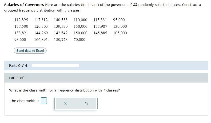 Solved Salaries of Governors Here are the salaries (in