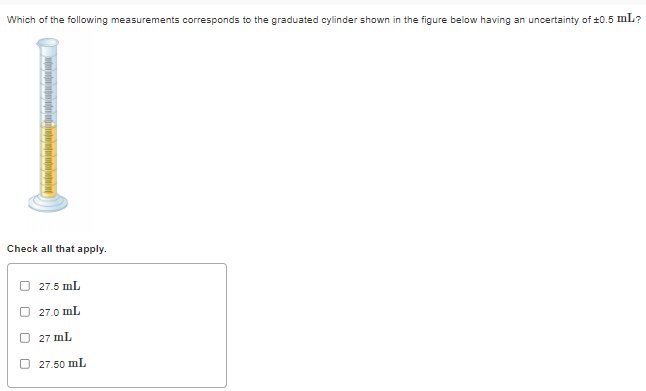 Solved Which of the following measurements corresponds to | Chegg.com
