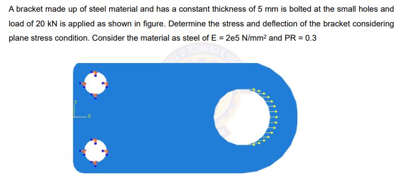 Answered: A bracket, made of steel (oy=220 N/mm2)…