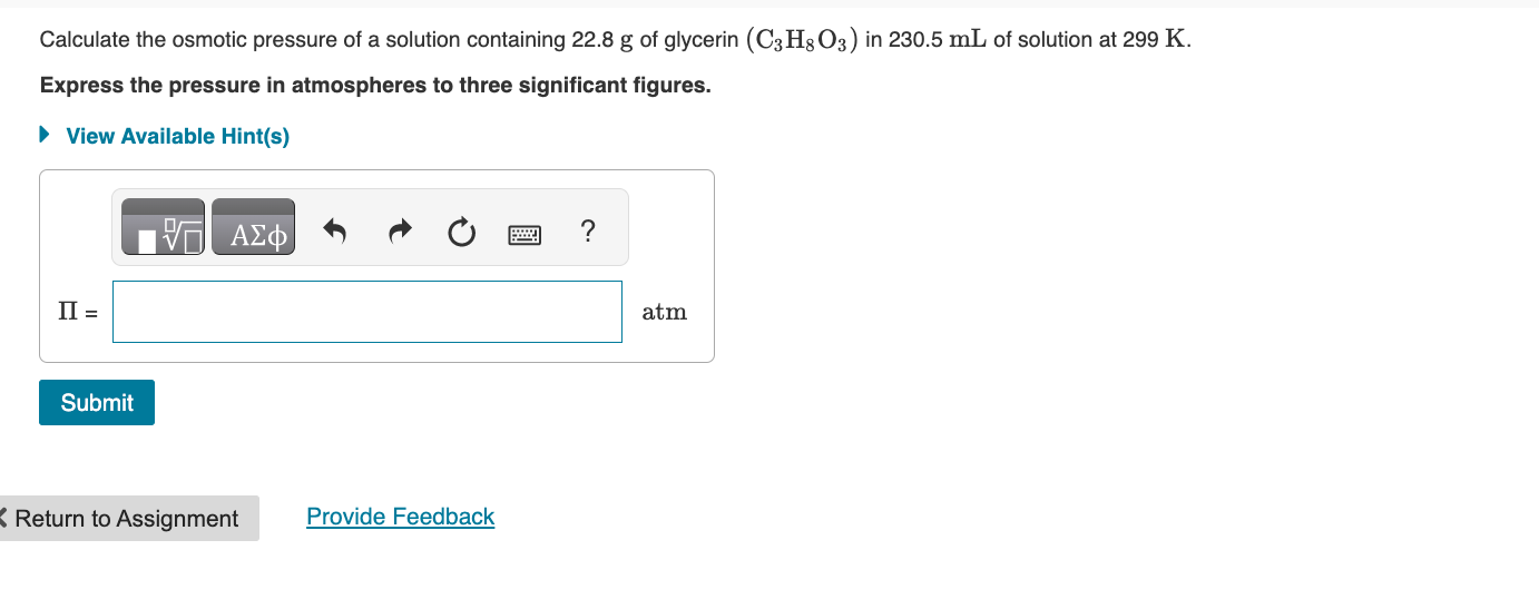 [Solved]: Calculate The Osmotic Pressure Of A Solution Con