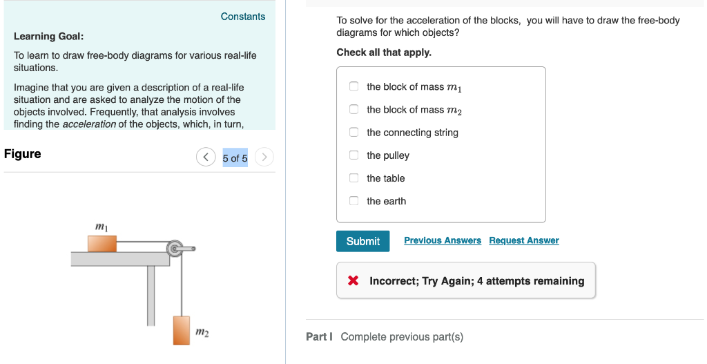 Solved Constants To Solve For The Acceleration Of The | Chegg.com