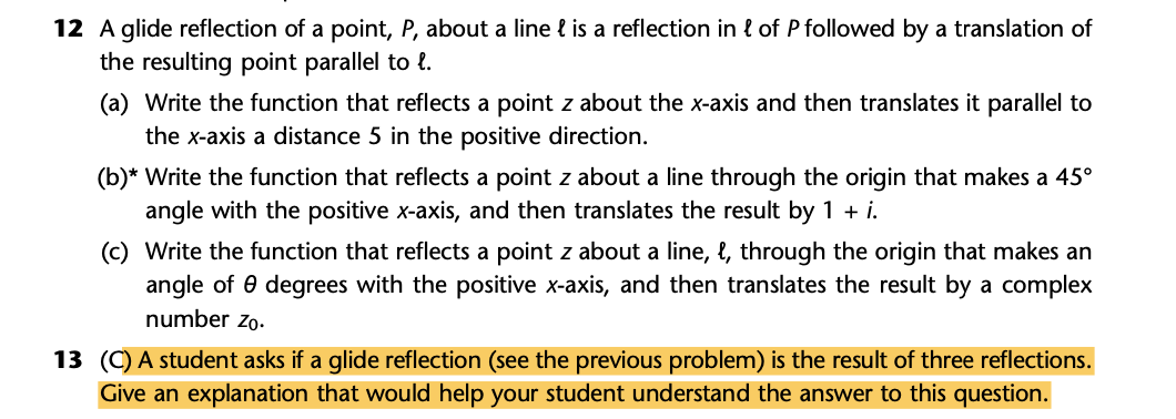 Solved 12 A glide reflection of a point, P, about a line ℓ | Chegg.com