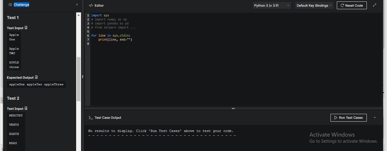 Solved Challenge Editor Python 3 (v 3.9) Default Key | Chegg.com