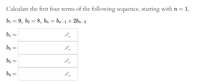 Solved Calculate the first four terms of the following | Chegg.com