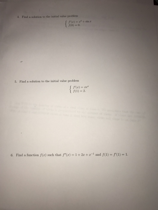 Solved 4. Find a solution to the initial value problem | Chegg.com