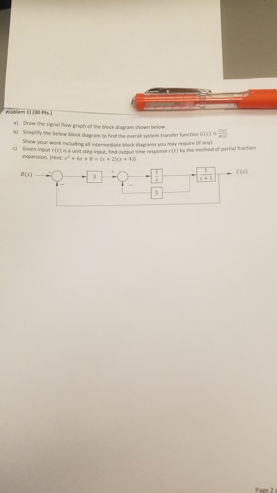 Solved Problem 1) (30 Pts.) A) Draw The Signal Flow Graph Of | Chegg.com