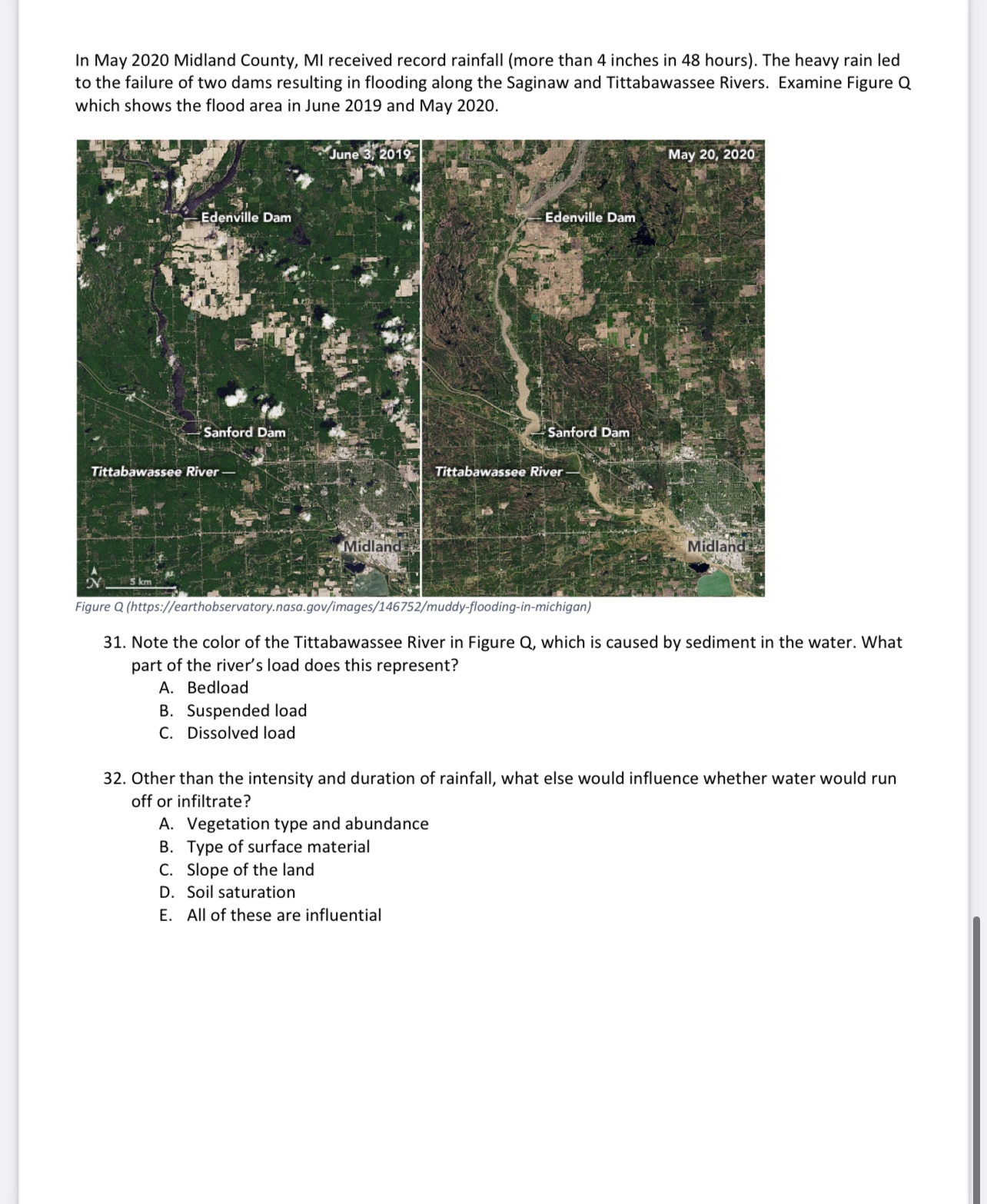 Solved Floods The recurrence intervals can be thought of as | Chegg.com