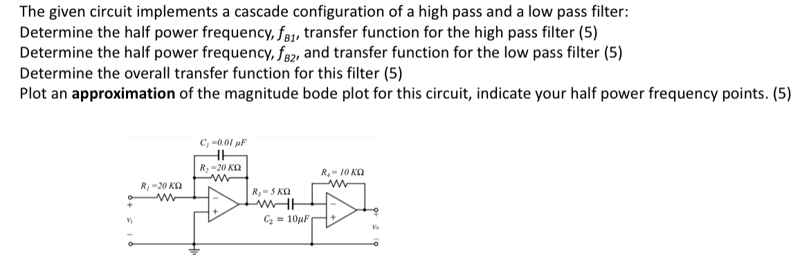 Solved The given circuit implements a cascade configuration | Chegg.com