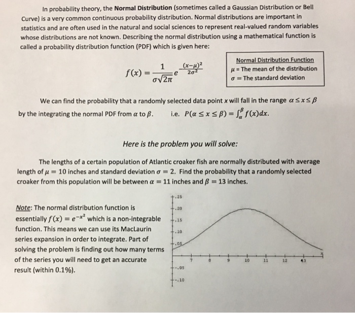Solved In probability theory, the Normal Distribution
