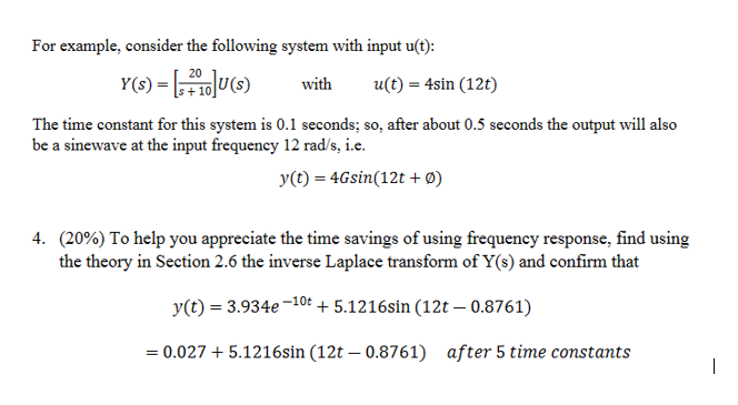 Solved For example, consider the following system with input | Chegg.com