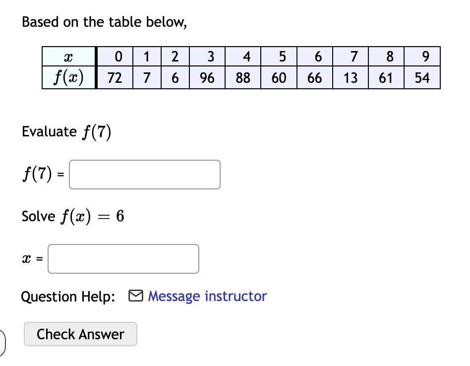 Solved Based on the table below, 3 6 7 8 9 0 1 1 2 2 72 76 4 | Chegg.com