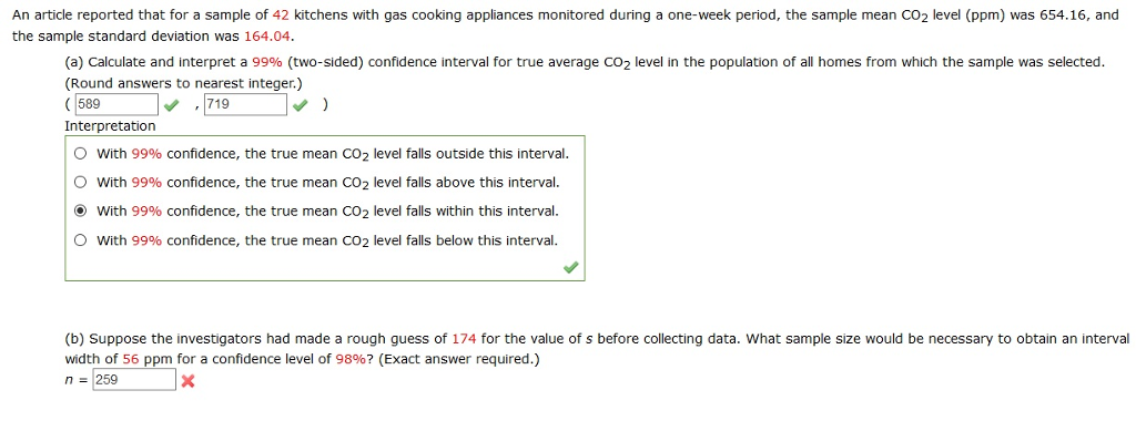 Solved An article reported that for a sample of 42 kitchens | Chegg.com