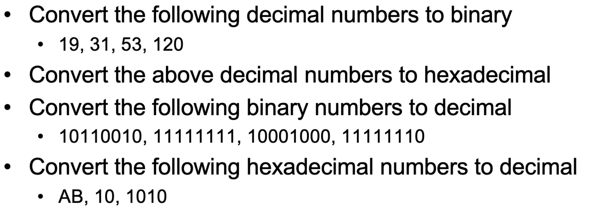 Solved - Convert the following decimal numbers to binary - | Chegg.com