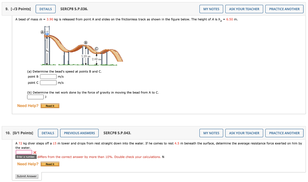 Solved 9 13 Points DETAILS SERCP8 5 P 036 MY NOTES ASK Chegg com